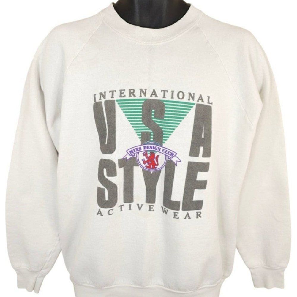 Mixs Design Club Sweatshirt Mens Size Large Vintage 90s Streetwear Made In USA